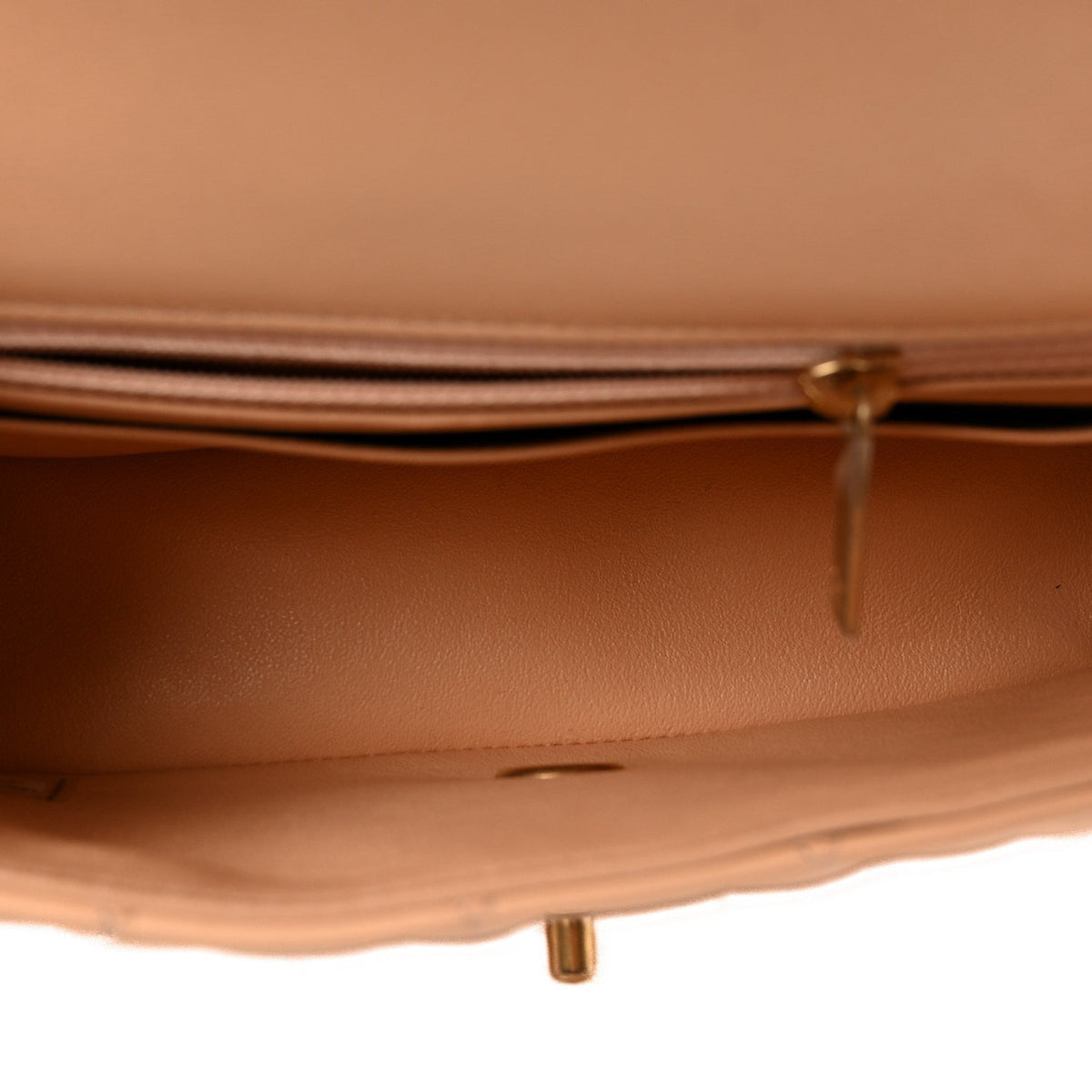 Mini Quilted Lambskin Flap Shoulder Bag - Tan