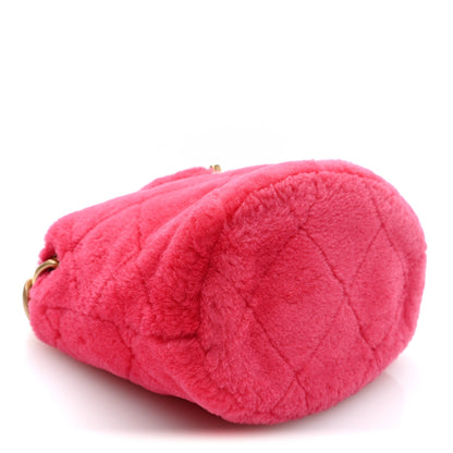 Quilted Shearling Bucket Bag