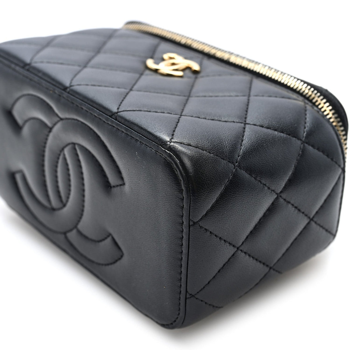 Small Quilted Lambskin Handbag - Black