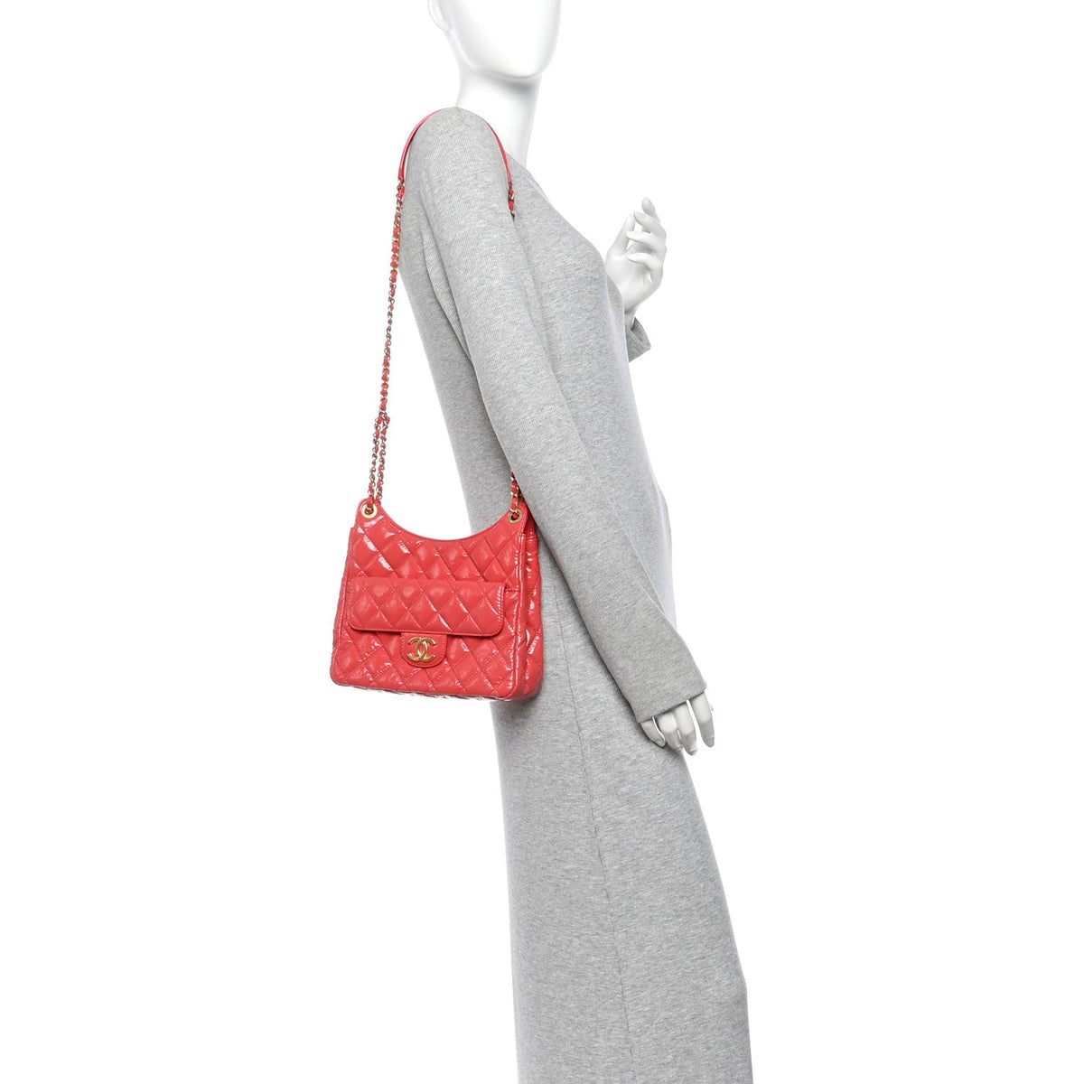 Quilted Calfskin Hobo Bag - Red