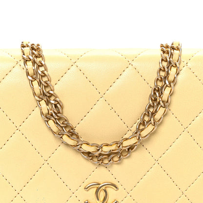 Quilted Lambskin Wallet Bag - Yellow