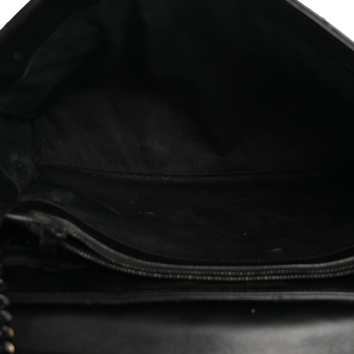 Large Quilted Calfskin Satchel Bag - Black