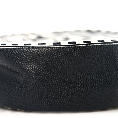 Quilted Caviar Clutch Bag - Black