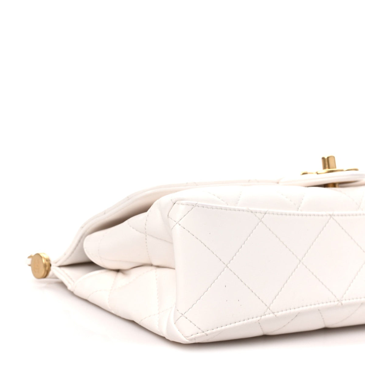 Lambskin Flap Shoulder Bag - White