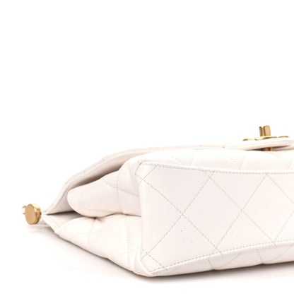 Lambskin Flap Shoulder Bag - White