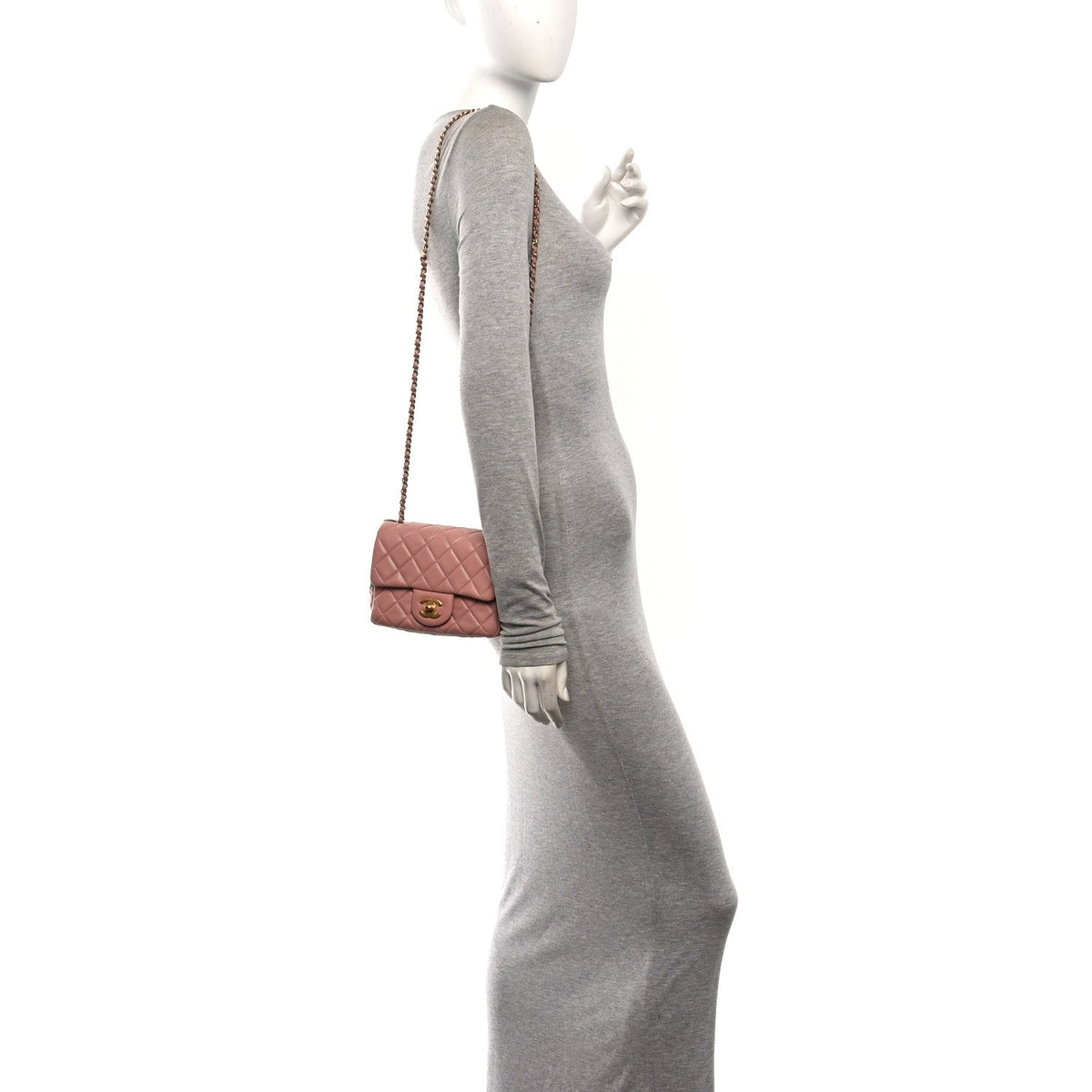 Mini Quilted Lambskin Flap Shoulder Bag - Pink