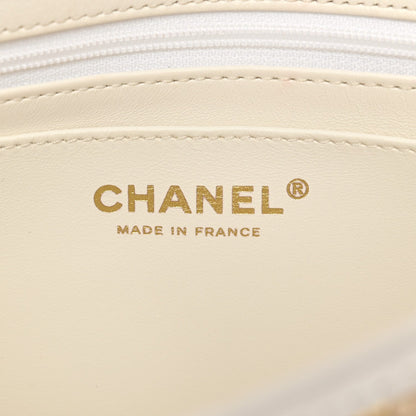Lambskin Flap Shoulder Bag - Gold