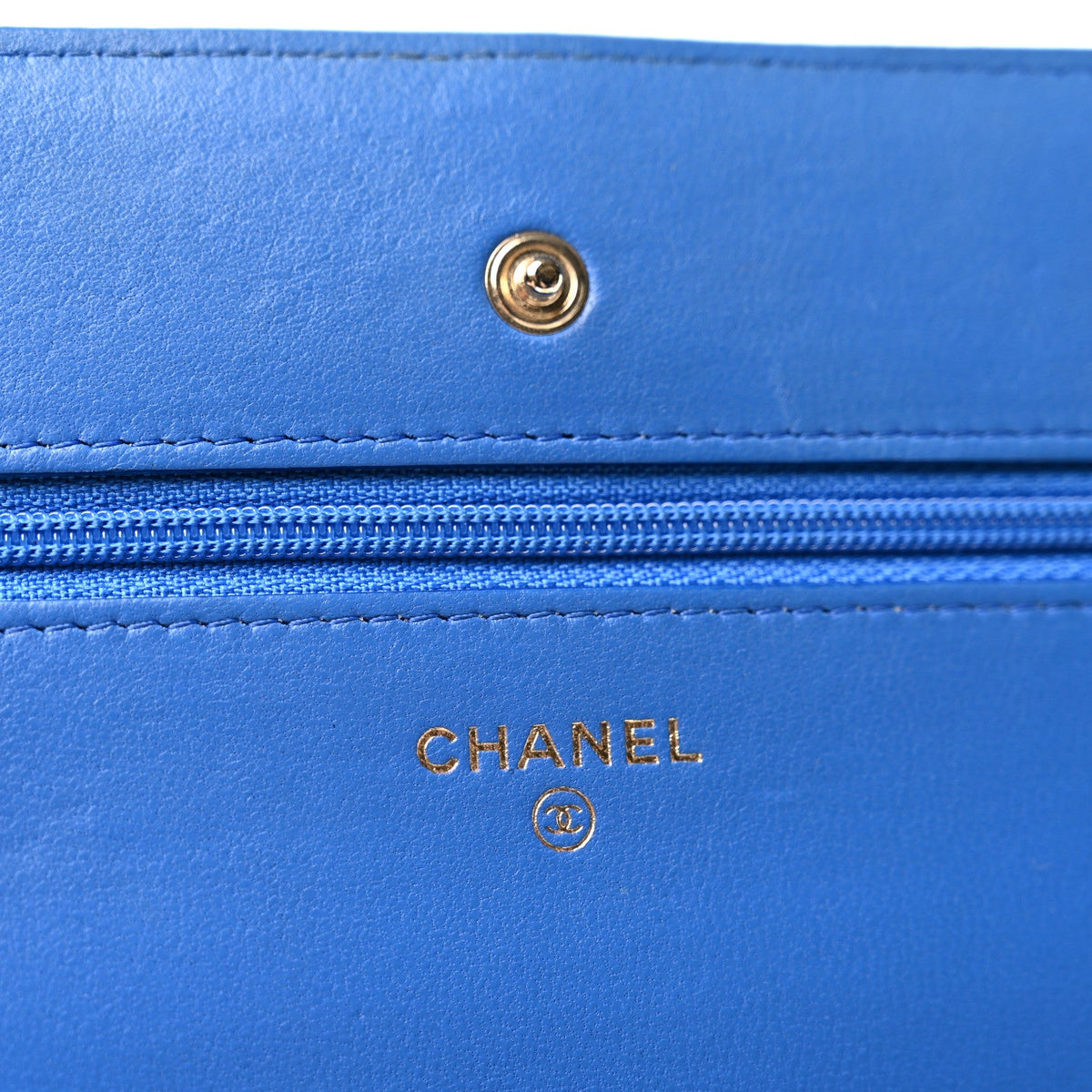 Quilted Lambskin Wallet Bag - Blue
