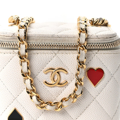 Mini Quilted Caviar Handbag - White