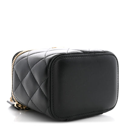 Mini Quilted Lambskin Handbag - Black