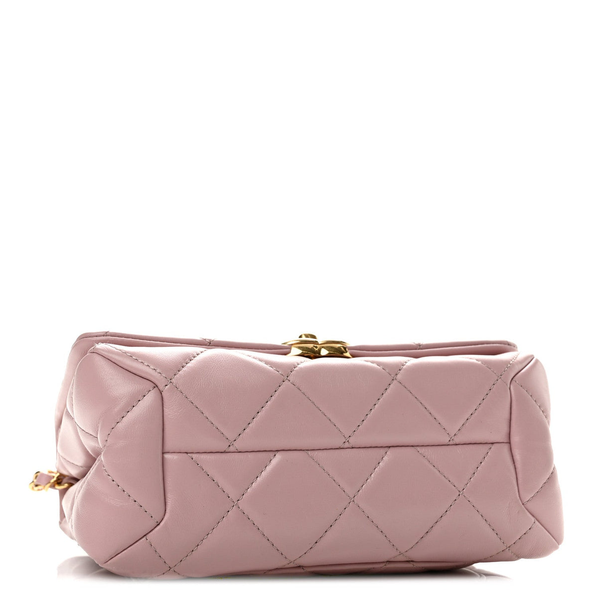 Small Quilted Lambskin Flap Shoulder Bag - Pink