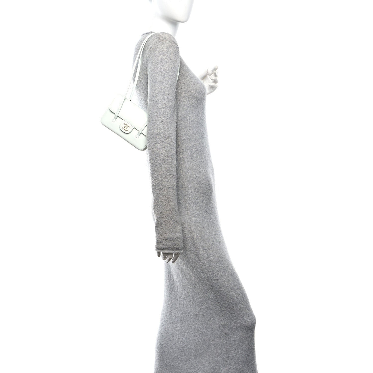 Mini Caviar Shoulder Bag - Light Blue