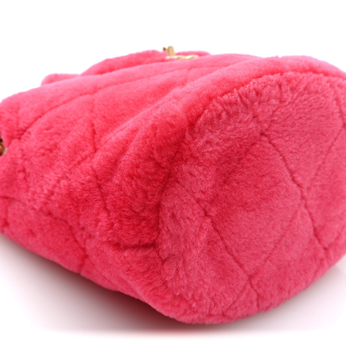 Quilted Shearling Bucket Bag