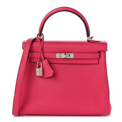 Togo Kelly Retourne 25 Rose Mexico Handbag