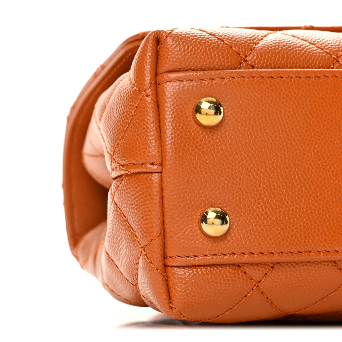 Mini Quilted Caviar Flap Shoulder Bag - Brown