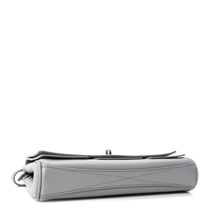 Small Calfskin Clutch Bag - Grey