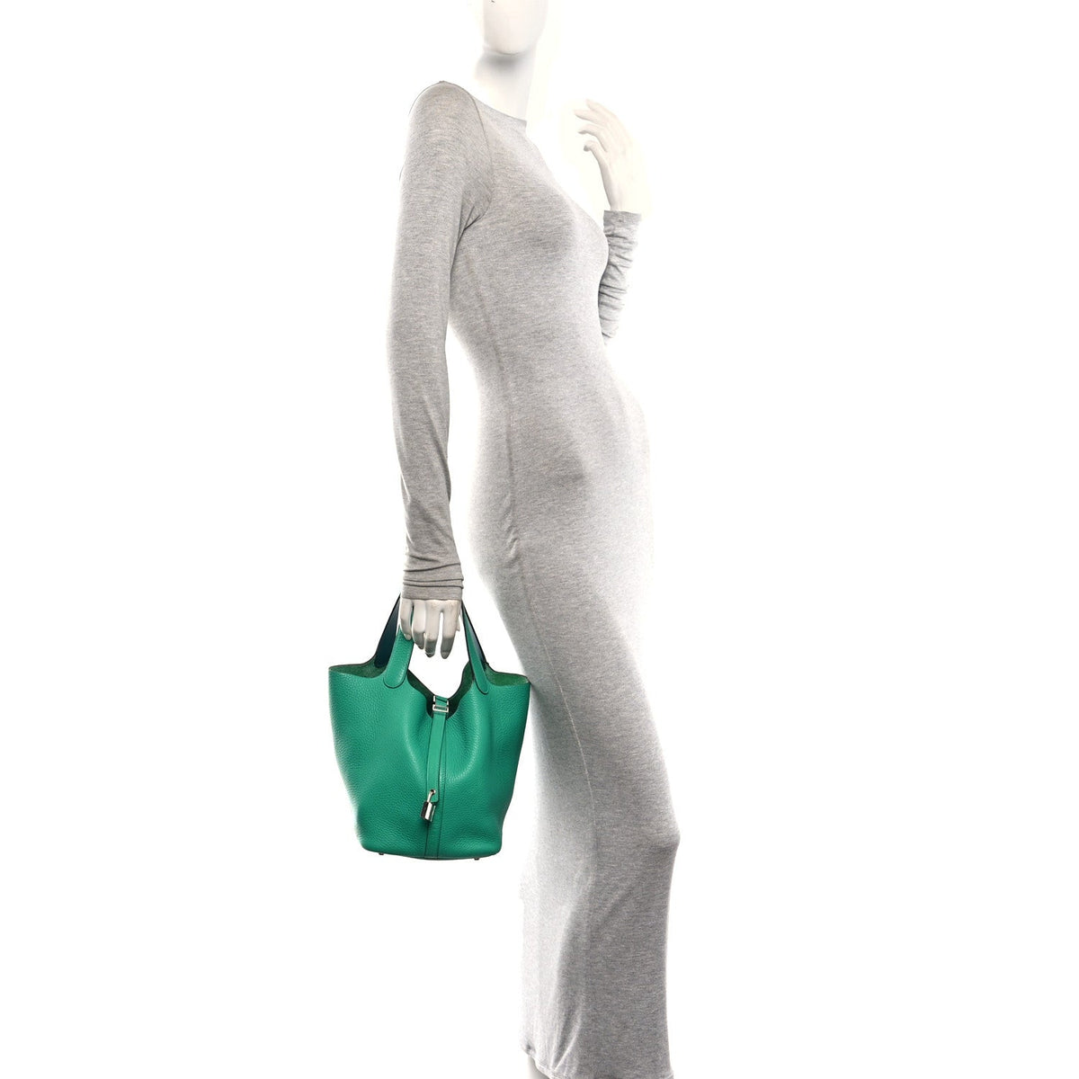 Taurillon Clemence Swift Eclat Picotin L Handbag