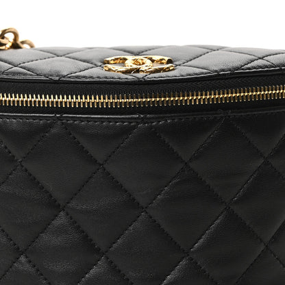 Quilted Lambskin Belt Bag - Black
