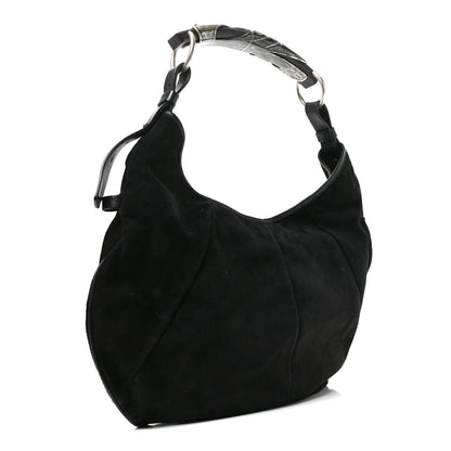 Suede Hobo Bag - Black