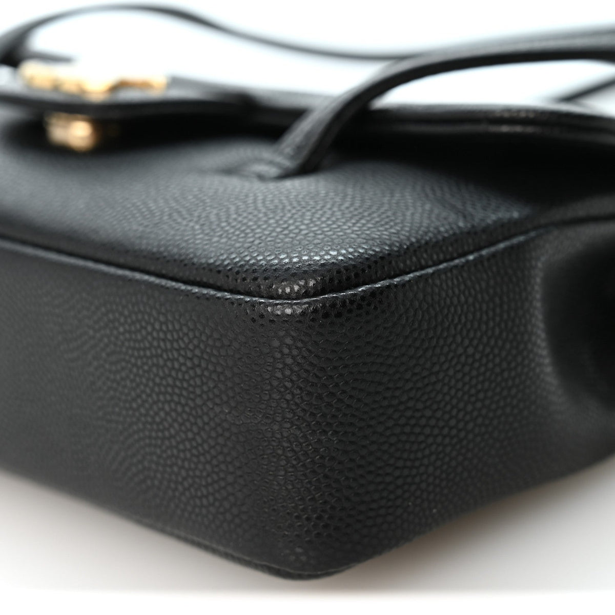 Mini Caviar Shoulder Bag - Black