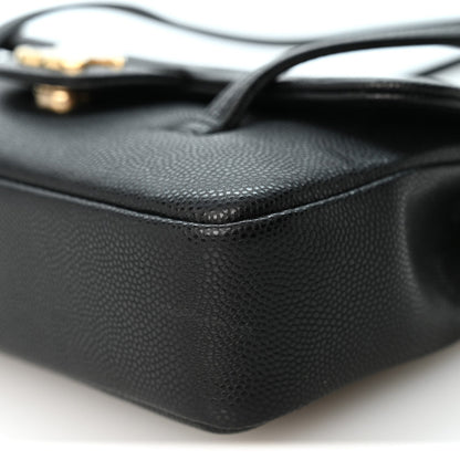 Mini Caviar Shoulder Bag - Black