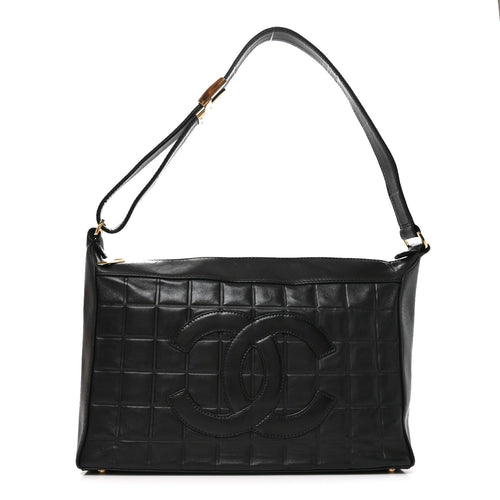 Medium Quilted Lambskin Shoulder Bag - Chocolate