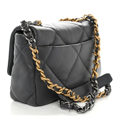 Medium Quilted Lambskin Flap Shoulder Bag - Grey