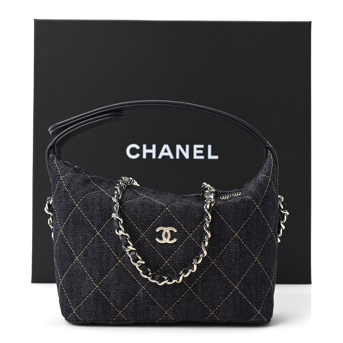 Quilted Hobo Bag - Blue