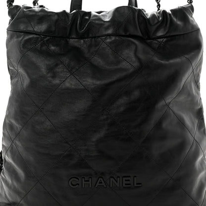 Quilted Calfskin Backpack - Black