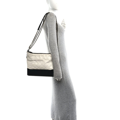 Large Quilted Calfskin Hobo Bag - White