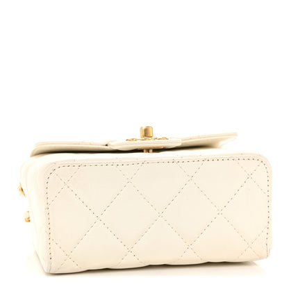 Lambskin Flap Shoulder Bag - White