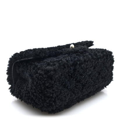 Mini Quilted Shearling Flap Shoulder Bag - Tan