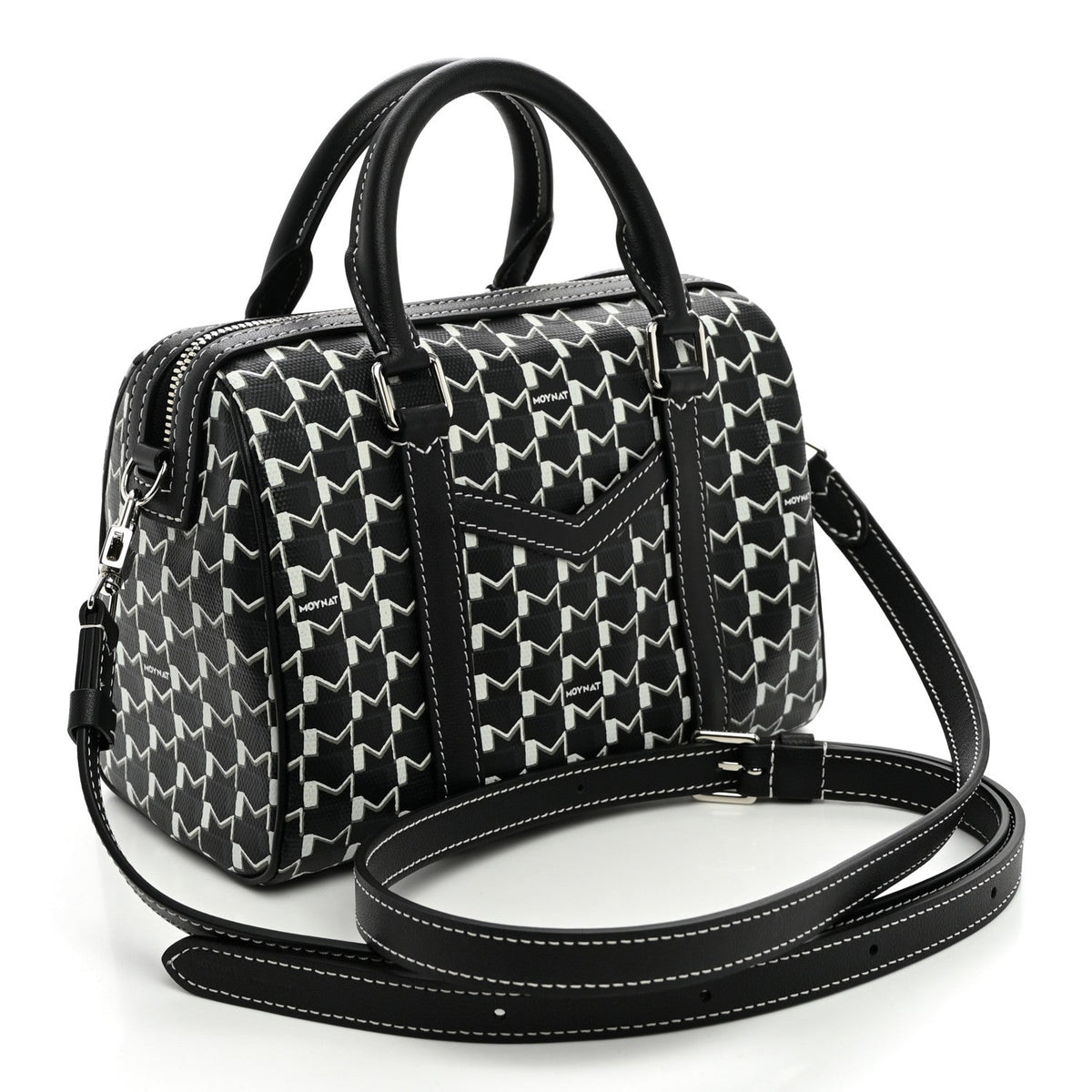 Calfskin Canvas Handbag - Black