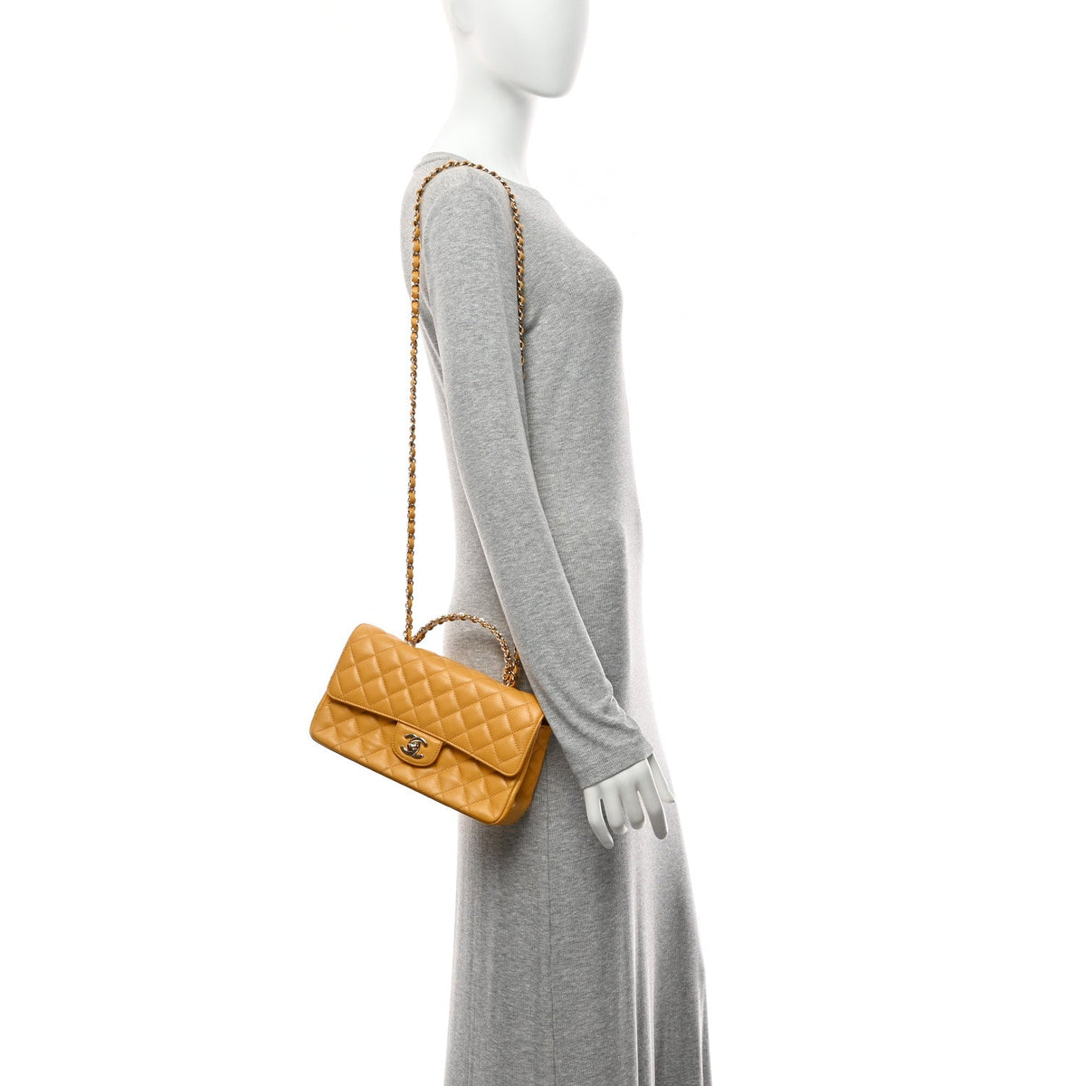 Medium Quilted Lambskin Flap Shoulder Bag - Tan