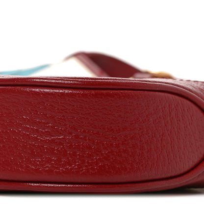 Small Calfskin Canvas Hobo Bag - Red