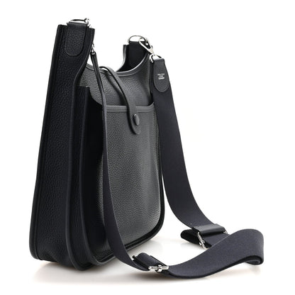 Taurillon Clemence Evelyne Iii Pm Bleu N Handbag