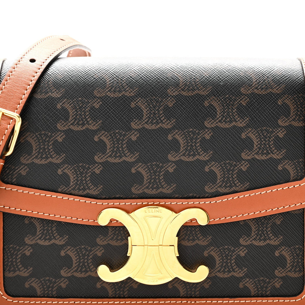 Calfskin Canvas Handbag - Tan