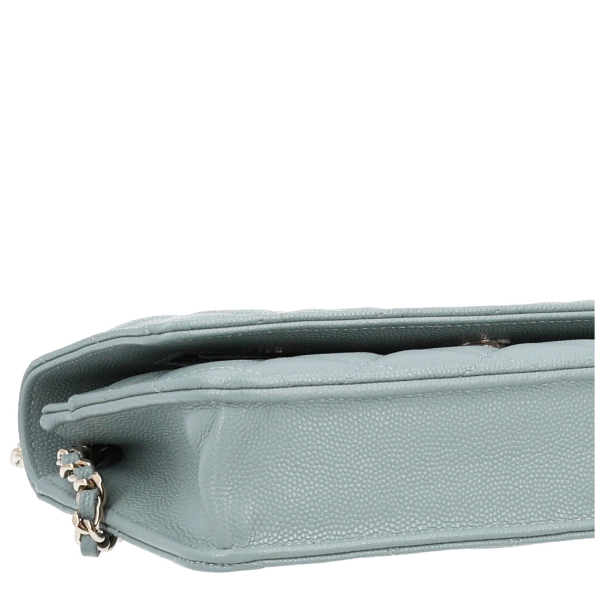 Quilted Caviar Wallet Bag - Grey