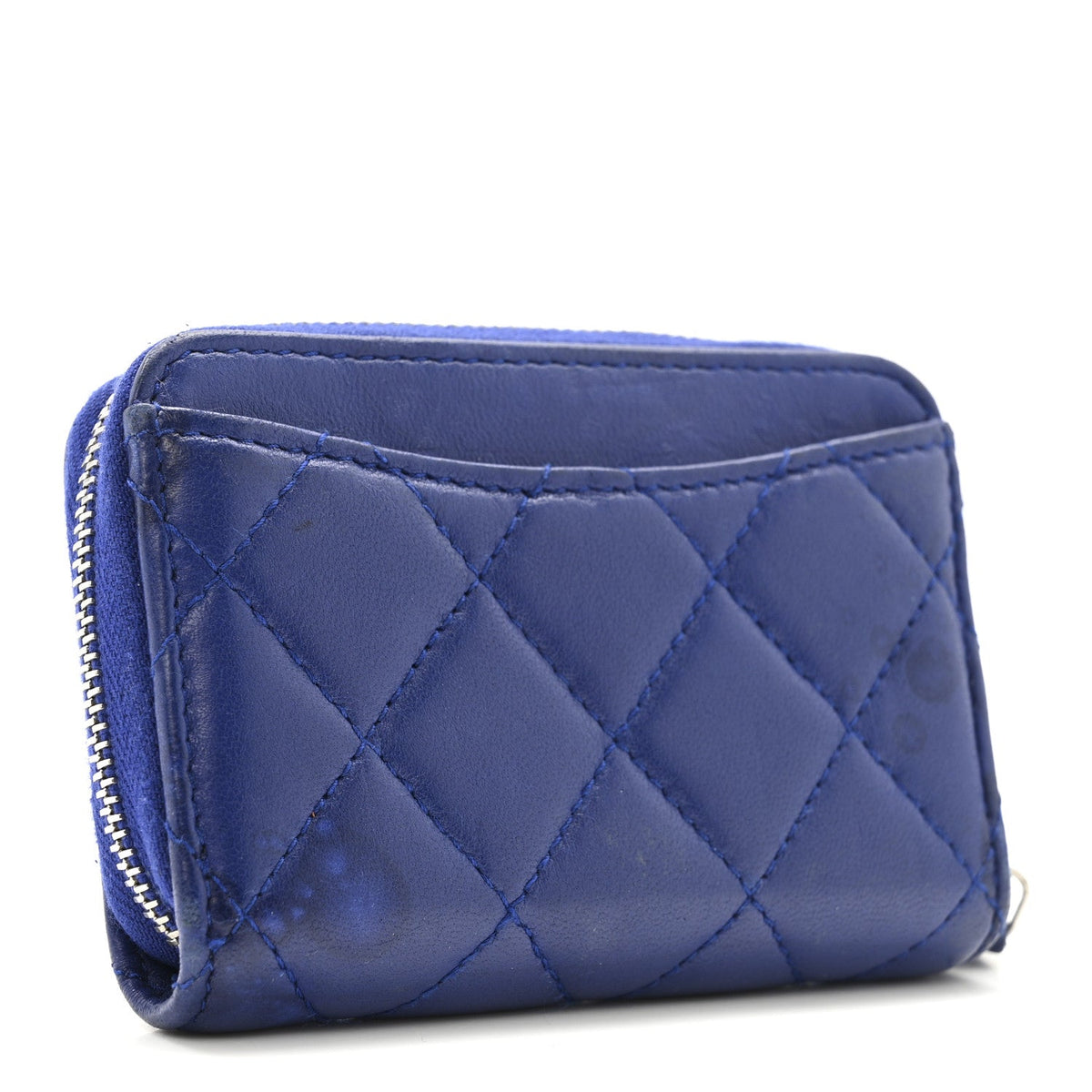Quilted Lambskin Wallet Bag - Blue