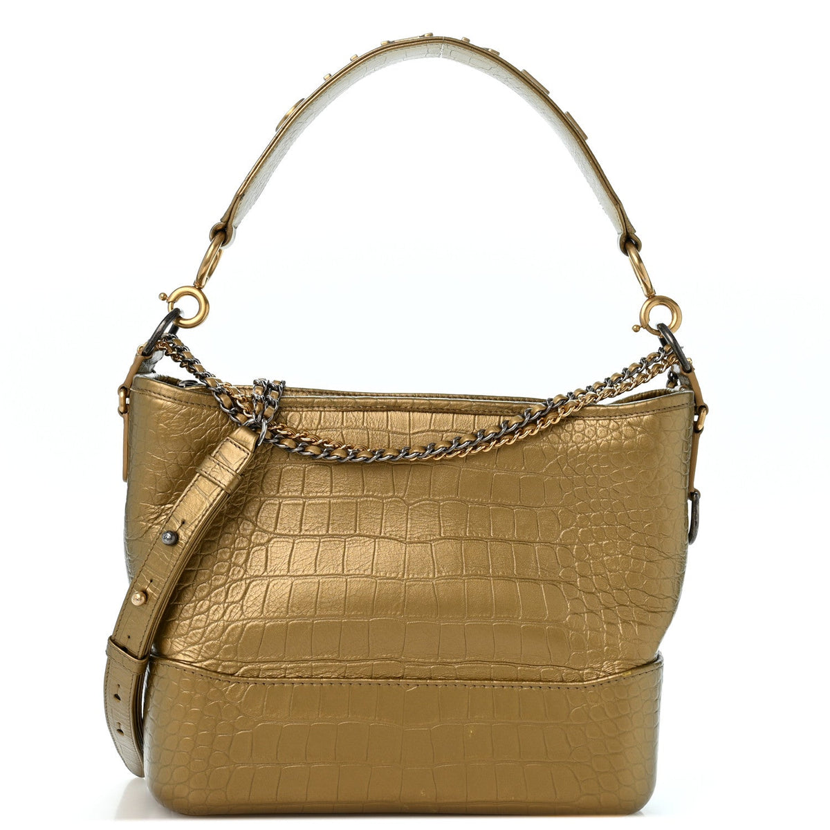 Medium Calfskin Hobo Bag - Gold