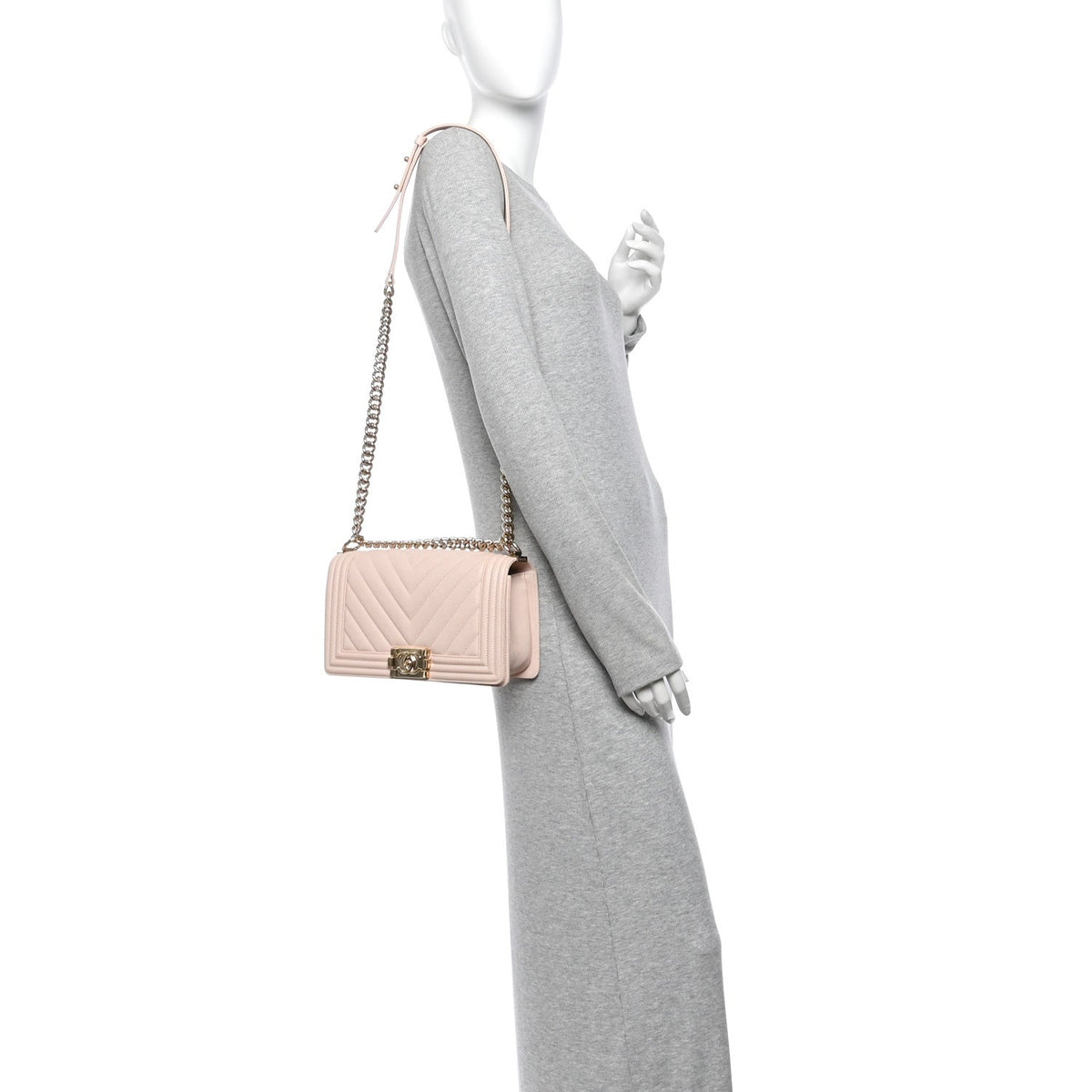 Medium Quilted Caviar Flap Shoulder Bag - Pink