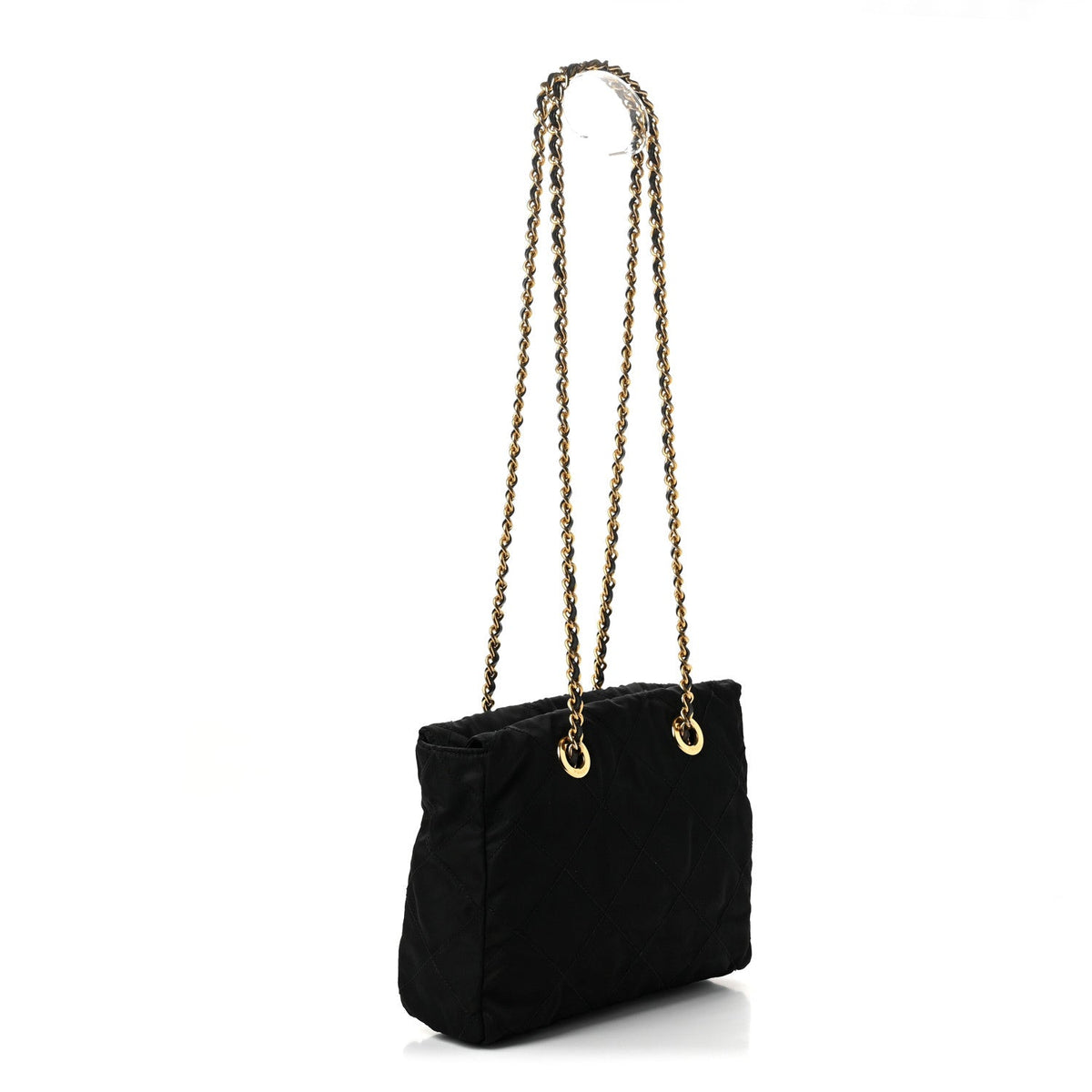 Quilted Nylon Tote Bag - Black