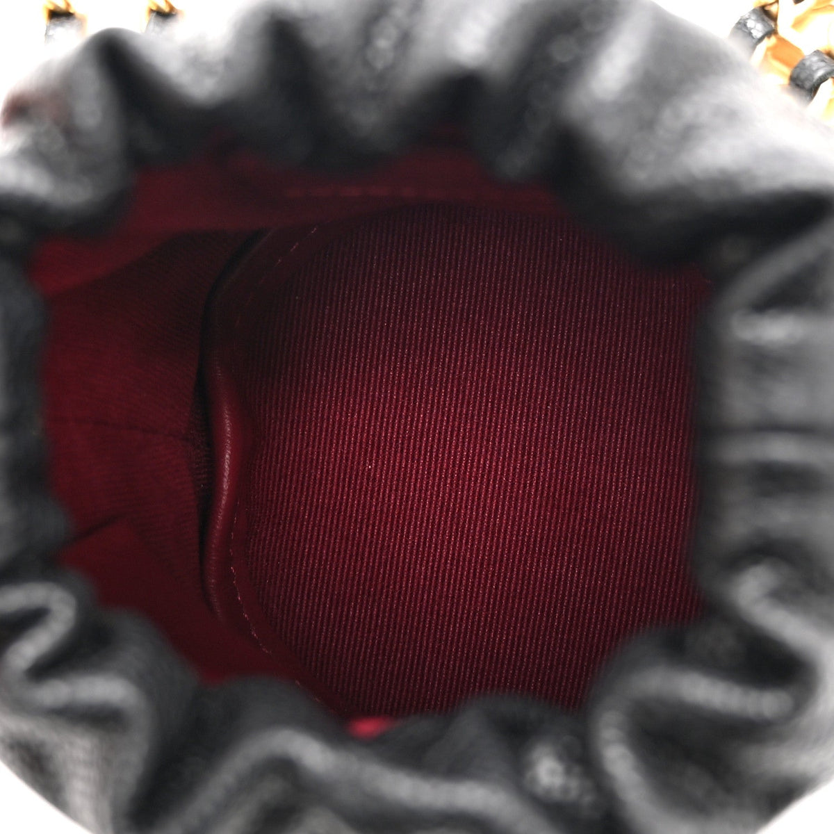 Mini Quilted Caviar Bucket Bag - Black