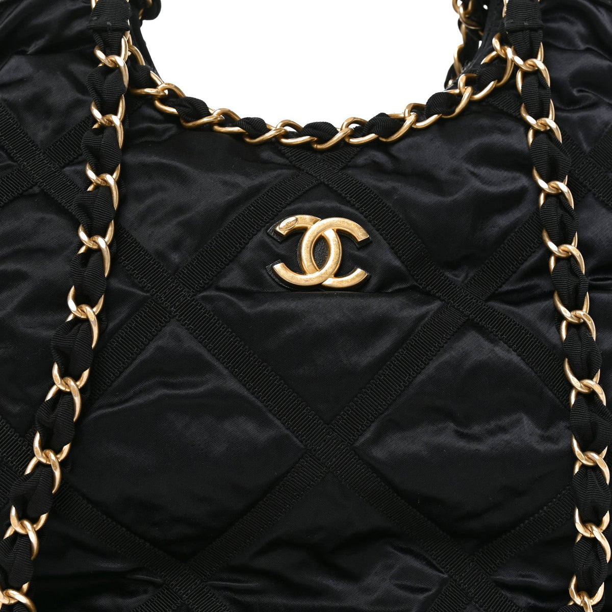 Quilted Nylon Tote Bag - Black