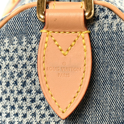 Damier Denim 3D Speedy Bandouliere 25 Bl Handbag