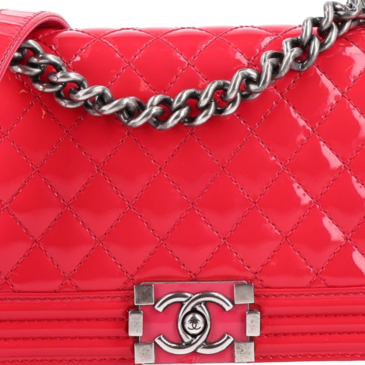 Medium Quilted Calfskin Flap Shoulder Bag - Pink