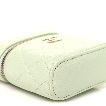 Small Quilted Caviar Handbag - Light Green