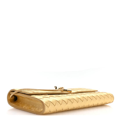 Lambskin Clutch Bag - Gold
