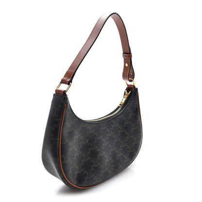 Calfskin Canvas Shoulder Bag - Tan