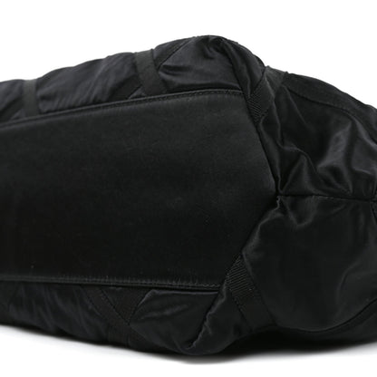 Quilted Nylon Tote Bag - Black